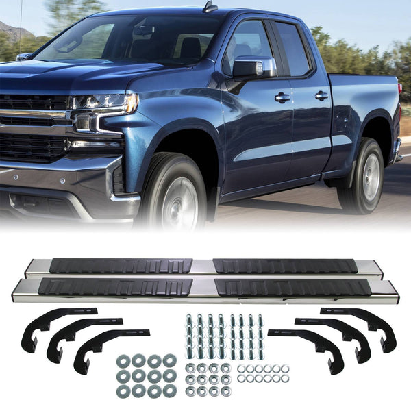 For 19-24 Chevy Silverado 1500 Double Cab 6 Running Boards Bars Side Steps