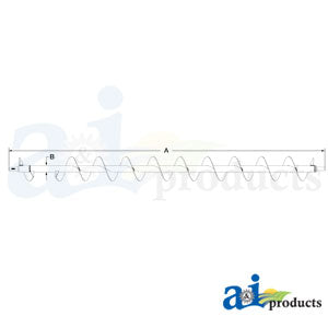 A-84368835 Auger, Grain Tank Botton, High Capacity Unload, Rear, Ext Wear PN: 84368835