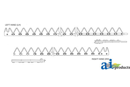 A-861-971 7' (RH), Chrome 11ga top serrated, Bolt-On PN: 861-971