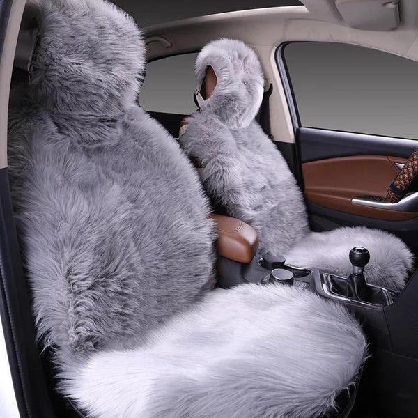 All-inclusive Car Seat Cover Plush Cushion Three-piece Cushion  Cushion Winter