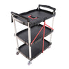 Folding Service Car With Wheels, 3-layer Practical Trolley, Folding Storage Cart