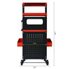 4 LEVEL MULTI PURPOSE TROLLEY FOR DIAGNOSTICS-BLACK RED