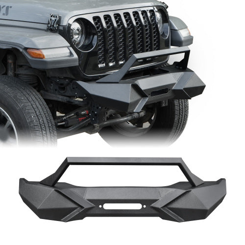 X Style Front Bumper With Winch Plate Compatible With Wrangler Heavy Duty