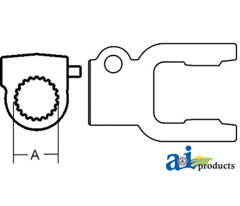 A-BP507010351-A Tractor Yoke, Splined 1 3/8