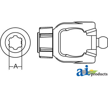 A-W380883 Tractor Yoke, Splined 1 3/8