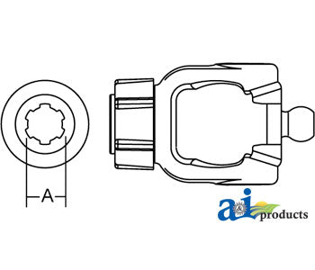 A-W363696-A Tractor Yoke, Splined 1 3/8