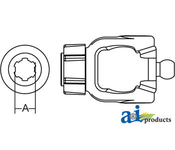 A-W383448-A Tractor Yoke, Splined 1 3/8