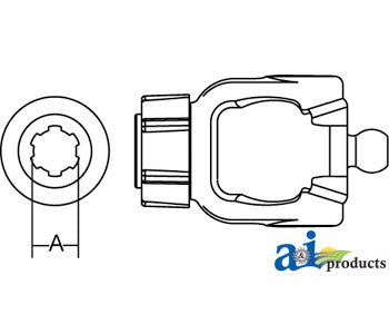 A-W382706 Tractor Yoke, Splined 1 3/8
