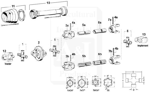 A-68771019 Tractor Yoke, 2480 Series PN: 68771019