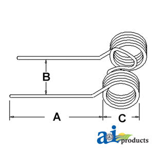 A-OT2TT Tedder Tooth, 9 mm Tedder Tine PN: OT2TT
