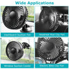 Car Cooling Fan Portable Rotatable USB Dashboard Window Suction Fan  3 Speeds