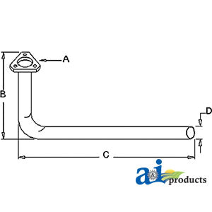 A-189678M91 Exhaust Pipe PN: 189678M91