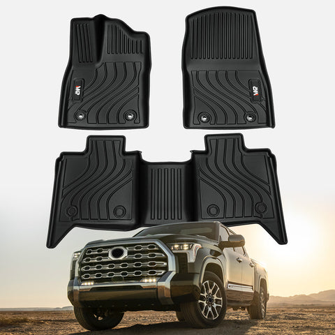 All-Weather TPE Front And Rear Row Floor Liners Floor Mats Fit For Toyota Tundra