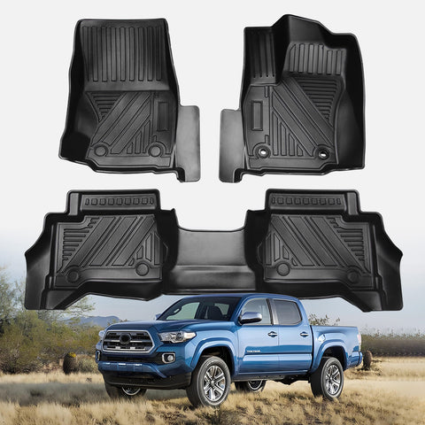 All Weather TPE Floor Liner Floor Mats Compatible With Tacoma 2024