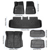 Odorless TPE Floor Mat For Tesla Model 3 2023-2025 6 PCS Waterproof