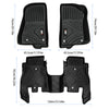 Stain-resistant TPE Car Floor Mats Black 3 PCS For Jeep Wrangler JL 2018 4 Doors