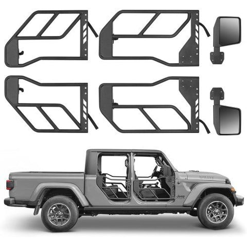 Tube Doors With Side View Mirror For 2018-2024 Wrangler JL JLU