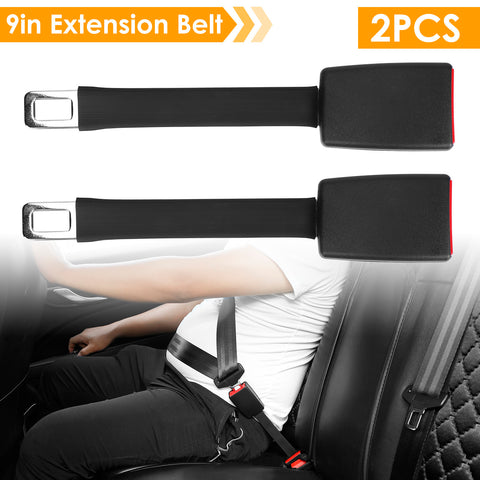 2Pcs Car Seat Belt Extender 9in Buckle Tongue