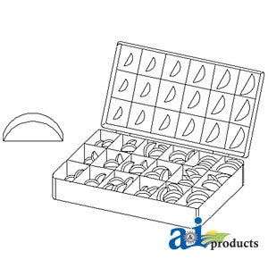 A-WK250 Woodruff Key Assortment, 250 Pc. PN: WK250