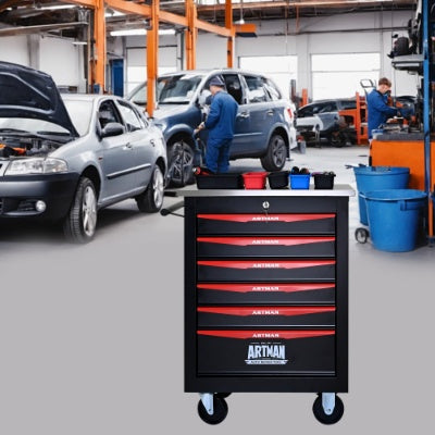 6 Drawers Multifunctional Tool Cart With Wheels,Metal Rolling