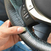 Genuine Leather DIY Car Steering Wheel Cover Anti-slip For Cm Black US
