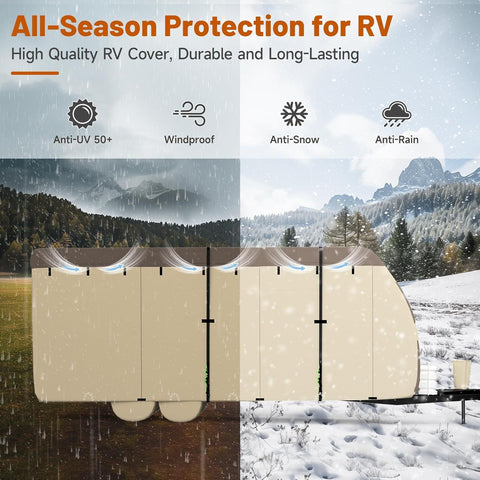 Travel Trailer Cover 2025 7 Layers Top 3 Layers Side Weatherproof Waterproof