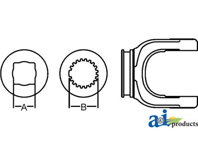 A-300-4400 Shaft Weld Yoke (w/ Bearing Groove) PN: 300-4400