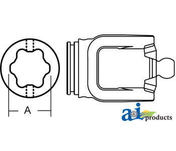 A-W331574 Inboard Yoke, used w/ S5 Profile Tubing PN: W331574