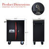 DOUBLE-DOOR CLAPBOARDl MULTI-FUNCTION TOOL CART--BLAK RED