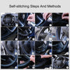 Genuine Leather DIY Car Steering Wheel Cover Anti-slip For Cm Black US