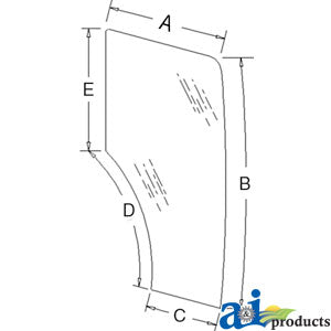 A-44910452 Glass, Door (RH), 6 Holes PN: 44910452