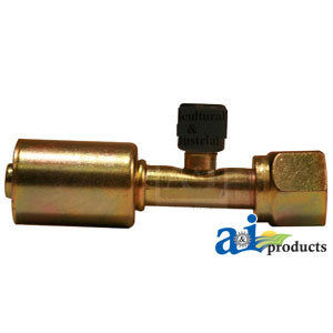 A-461-3377 Steel Straight Female O-Ring w/ R134A Service Port Fitting PN: 461-3377