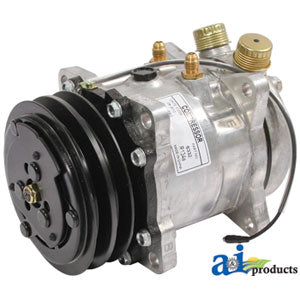 A-5176185 Compressor, New, Sanden Style w/ Clutch (6332) PN: 5176185