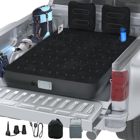 Inflatable Mattress Air Bed, With Phone Slot And Cup holder, 2 Pillows