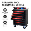 7 Drawers Multifunctional Tool Cart With Wheels,Metal Rolling