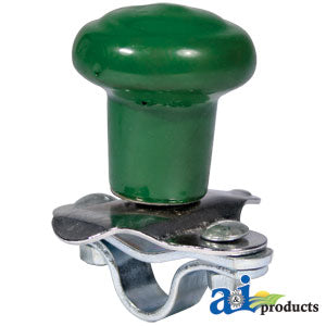 A-5A6G Spinner, Aluminum Steering Wheel (green plastic coated knob) PN: 5A6G