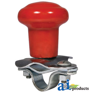 A-5A6R Spinner, Aluminum Steering Wheel (red plastic coated knob) PN: 5A6R