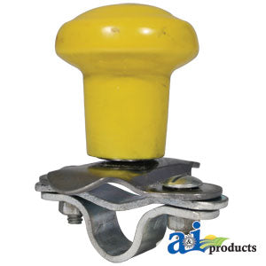 A-5A6YL Spinner, Aluminum Steering Wheel (yellow plastic coated knob) PN: 5A6YL
