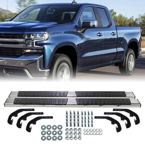 For 19-24 Chevy Silverado 1500 Double Cab 6 Running Boards Bars Side Steps