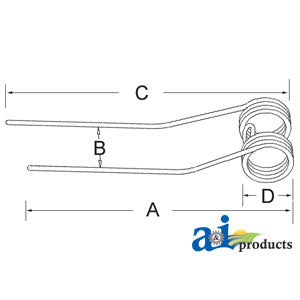 A-600038 Tedder Tooth, Red (RH) PN: 600038