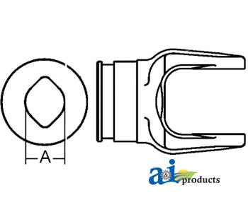 A-W041318 Inboard Yoke, used w/ 1 & 1G Outer Profile Tubing PN: W041318