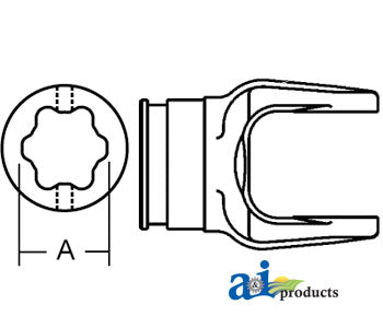 A-W097140 Inboard Yoke, used w/ S5 Profile Tubing PN: W097140