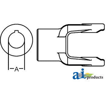 A-800-1424 Round Bore Implement Yoke (w/ Keyway & Set Screw) PN: 800-1424