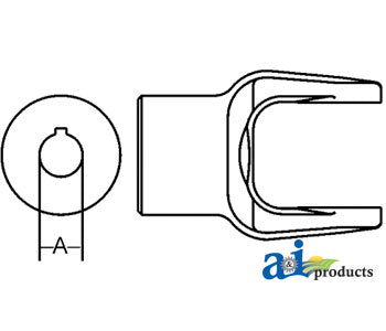 A-W382291-A Implement Yoke, Round Bore 1 3/8