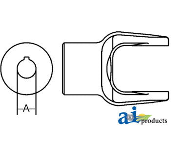 A-W329049 Implement Yoke, Round Bore 1 1/2