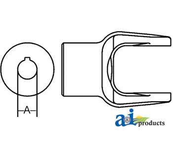 A-BP212036251-A Implement Yoke, Round Bore 30mm w/ 8mm Keyway PN: BP212036251-A