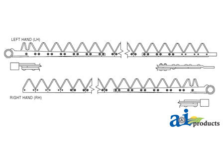 A-801-486 7' (RH), Chrome 11ga top serrated, Bolt-On PN: 801-486