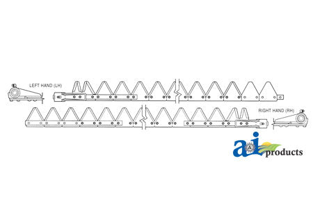 A-801-985 7' (LH), Chrome 11ga top serrated, Bolt-On PN: 801-985
