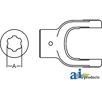 A-W041299 Implement Yoke, Splined 1 3/8