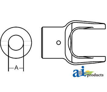 A-BP211054951-A Implement Yoke, Round Bore 35mm w/ 13mm Pin Hole PN: BP211054951-A